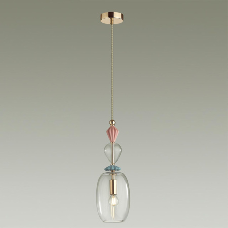 Подвес E14 1*40W BIZET золото/разноцветн./керамика/стекло B ODEON LIGHT