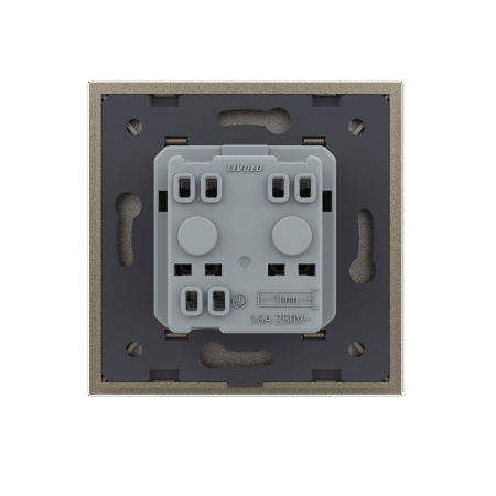 Розетка электрическая 16А 1 пост, цвет шампань Livolo