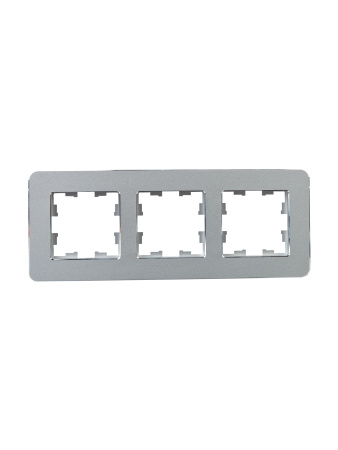 BRITE Рамка 3-мест. РУ-3-1-Бр металл алюм. RE IEK