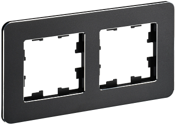 BRITE Рамка 2-мест. РУ-2-1-Бр металл черн. RE IEK