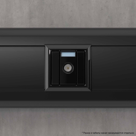 Розетка TV проходная модульная, "Avanti", "Черный квадрат", 1 модуль DKC