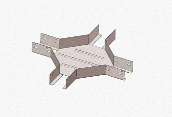 Лоток крестообразный глухой КМГ 200х100 УХЛ1, оцинкованный лист S1,5