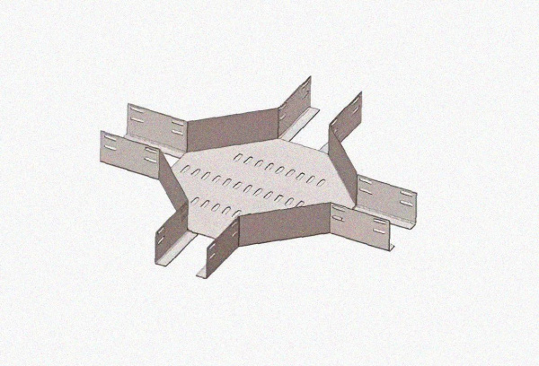 Лоток крестообразный глухой КМГ 200х100 УХЛ1, оцинкованный лист S1,5