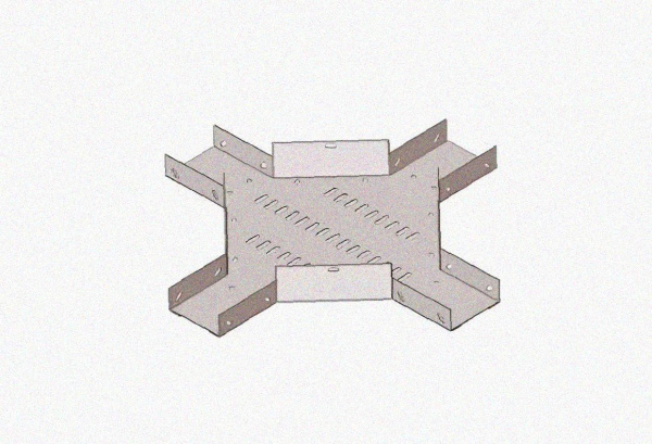 Лоток крестообразный замковый глухой КМЗГ 150х100 УТ1,5, оцинкованный лист, S1,5