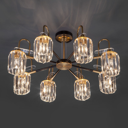 Потолочная люстра в стиле лофт 8*E14 60Вт античная бронза, черный IP20 Tenia (70090/8 черный) Eurosvet