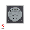 Сенсорный выключатель ZigBee (Wi-Fi) 2 клавиши 1 пост Серый Livolo