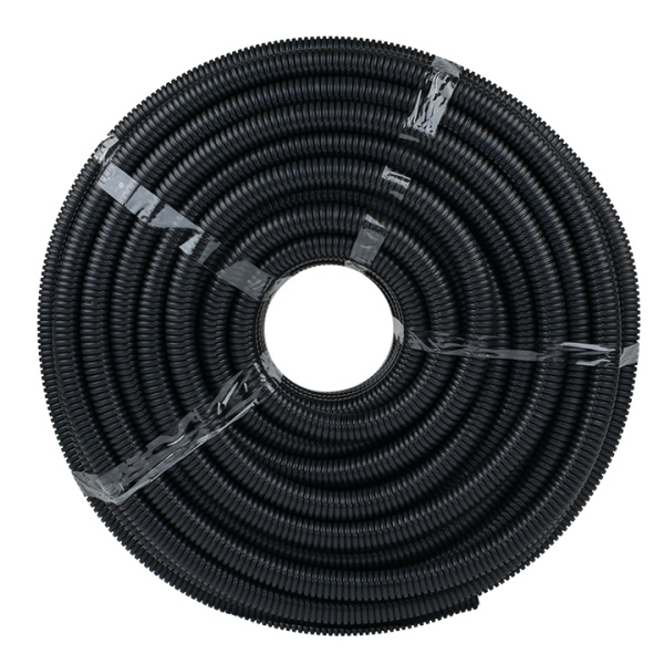 Труба гофр, негорючая безгалогеновая FRHF с протяжкой d25 мм (75 м) черная EKF-Plast
