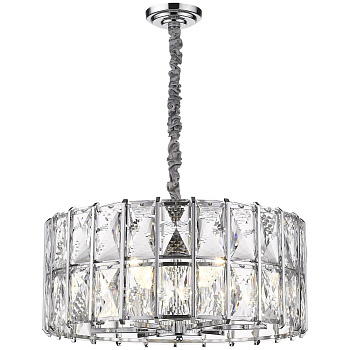 Люстра подвесная Хром/Прозрачный E14 6*40Вт WE148.06.103 WERTMARK