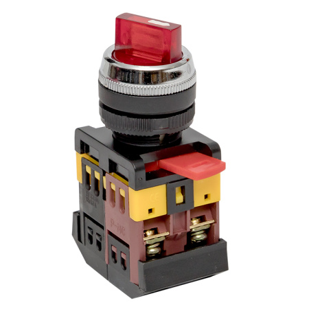 Переключатель ANC-22 3P красный с подсветкой 24В NO+NC PROxima EKF