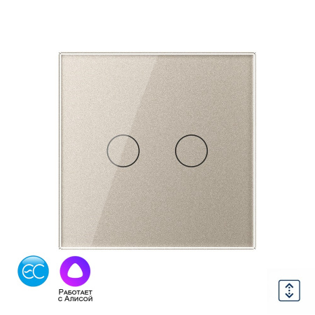 Сенсорный выключатель для штор EC сухой контакт, 1 пост, цвет шампань Livolo
