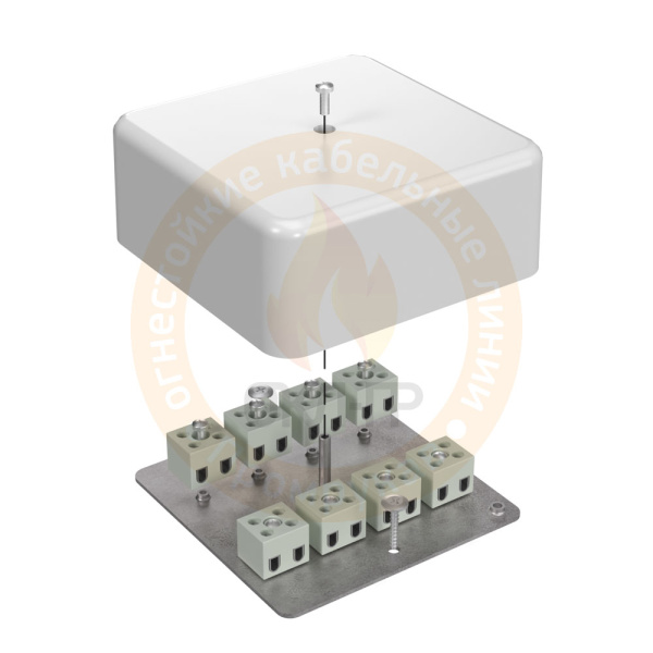 Коробка огнестойкая для кабель-канала 40-0470-FR16.0-4 Е15-Е120 103х103х45 RAL9003 Промрукав (22 шт/уп)