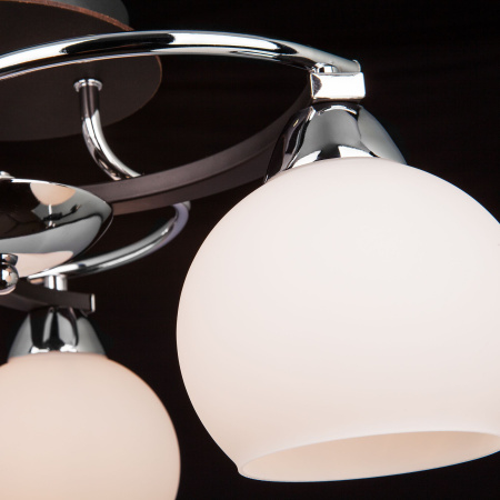 Люстра с плафонами 3*E27 60Вт тёмное дерево, хром IP20 (9654/3 хром / венге) Eurosvet