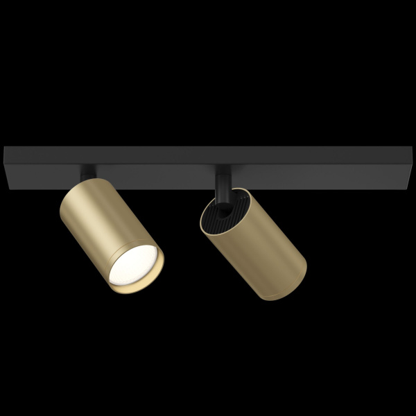 Потолочный светильник 2*GU10 10Вт Черный и Матовое золото IP20 FOCUS S C051CL-02BMG Technical