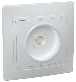 Розетка 1-местная телефонная РТ10-КБ КВАРТА белый IEK