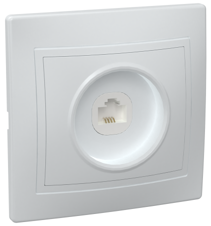 Розетка 1-местная телефонная РТ10-КБ КВАРТА белый IEK
