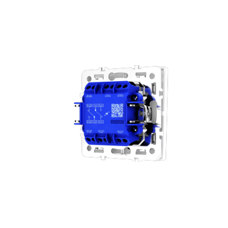 Проходной переключатель встраиваемый Voltum S70 двухклавишный с подсветкой 10А, (белый глянцевый)