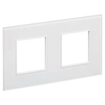 SKANDY Рамка 2-местная SK-F22W стекло арктический белый IEK
