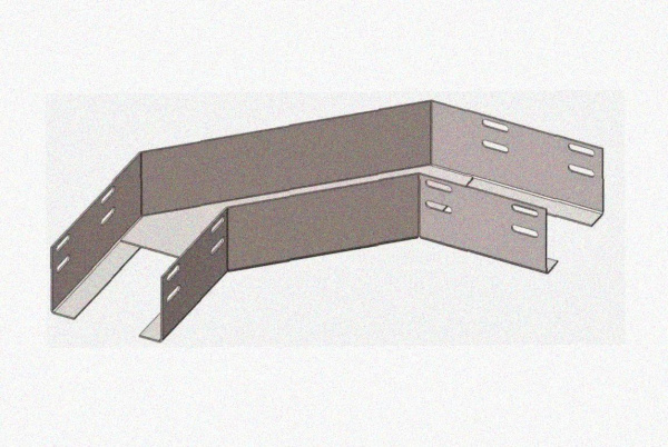 Лоток угловой глухой КГГ 300х50-90 УТ1,5 поворот на 90, оцинкованный лист S1,5
