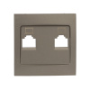 Валенсия Лицевая панель розетки RJ-45 2-местная кашемир EKF