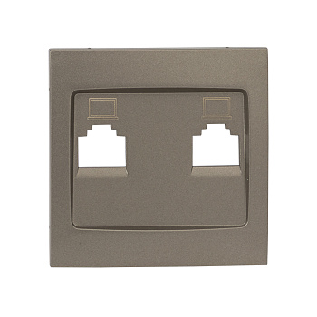 Валенсия Лицевая панель розетки RJ-45 2-местная кашемир EKF