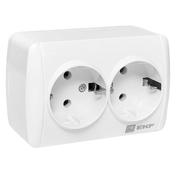 Владивосток Розетка 2-местная 16А с заземлением IP44 EKF