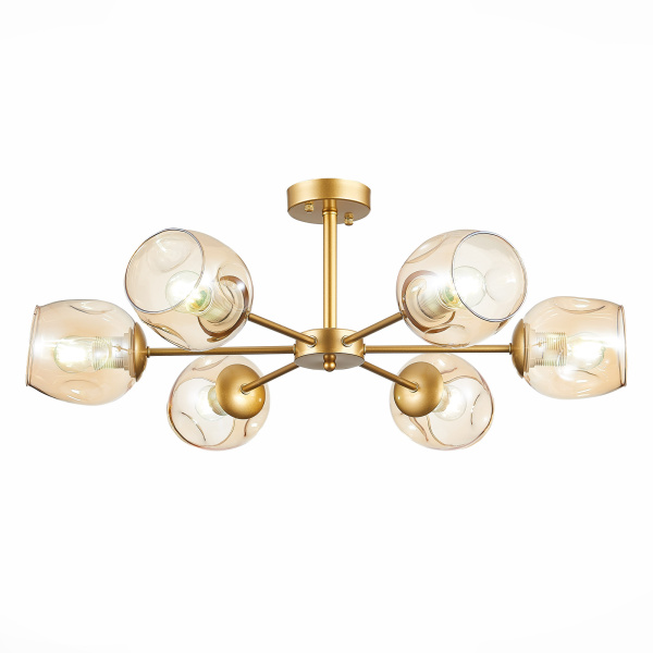 Люстра потолочная Золотистый/Янтарный E27 6*60Вт SLE155412-06 EVOLUCE