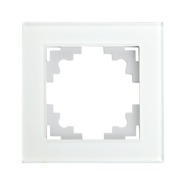 Рамка 1-местная, стекло, STEKKER, GFR00-7001-01, серия Катрин, белый