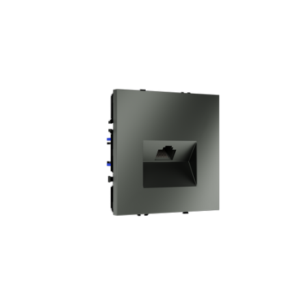 Розетка компьютерная встраиваемая Voltum S70 RJ45 КАТ.6, (титан)