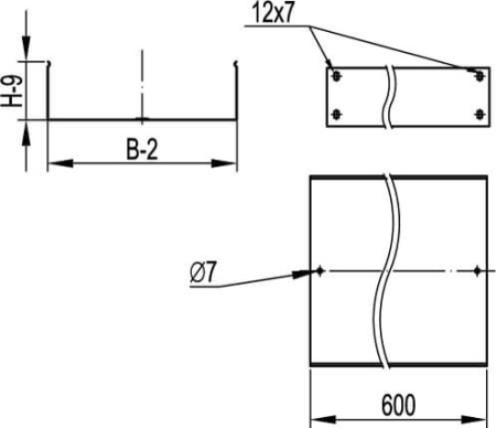 Телескопическое расширение для лотка 500х50 L600 мм, горячеоцинкованное DKC