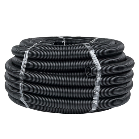 Труба гофр, ПНД с протяжкой d50 мм (20 м) черная EKF-Plast