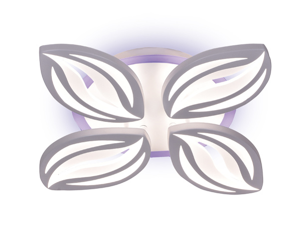 Потолочный светодиодный светильник с пультом и RGB подсветкой FA507/4 WH белый 96W+6.5W 550*550*100 (ПДУ РАДИО 2.4) Ambrella Light