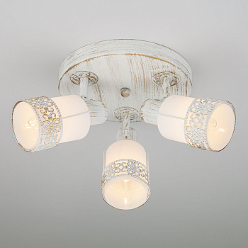 Светильник спот 3*E14 40Вт белый с золотом IP20 Silvia (20026/3 белый с золотом) Eurosvet