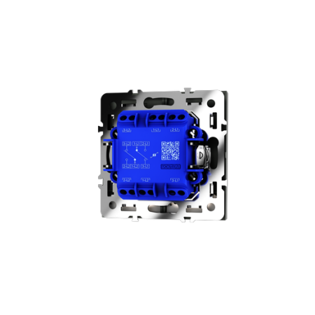 Проходной переключатель встраиваемый Voltum S70 двухклавишный с подсветкой 10А, (титан)