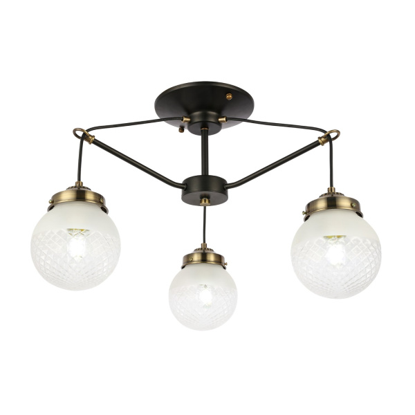 Светильник подвесной Черный, Бронза/Прозрачный, Белый E27 3*60Вт SLE110302-03 EVOLUCE