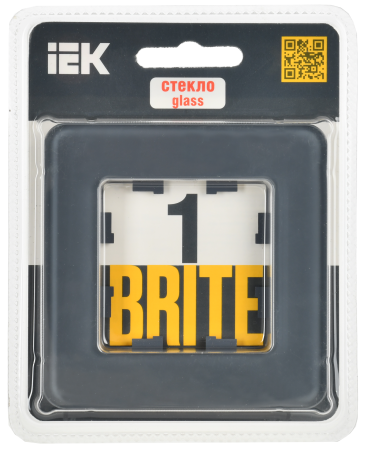 BRITE Рамка 1-мест. РУ-1-2-Бр стекло графит RE IEK