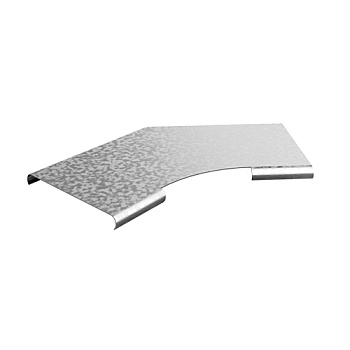 Крышка к углу плоскому плавному универсальному 45 град. к лотку 200, толщ. 1,5 мм, гор. цинк Ostec