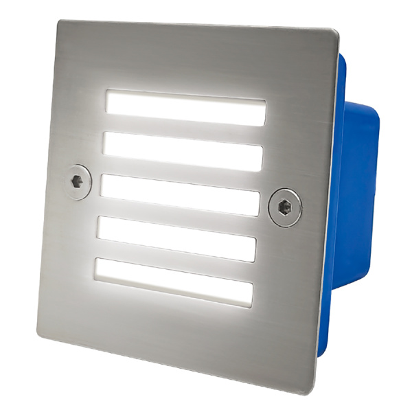 Светильник для ступеней 3Вт 5000К Металл Хром Квадрат с решеткой GSTL-S1-3BT-5K General