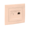 Валенсия Розетка телефонная RG-11 1-местная кремовая EKF