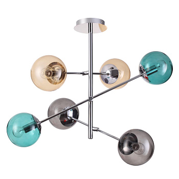 Люстра потолочная E14 6*40W 220V SIERRA хром,разноцветный LUMION