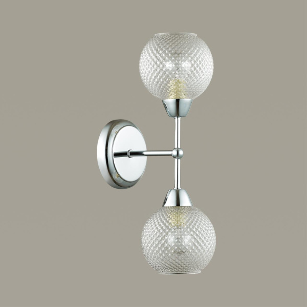 Бра E14 2*40W 220V EVERLY хром,стекло LUMION