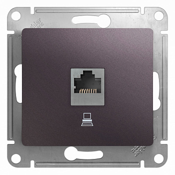 GLOSSA  Механизм розетки СУ компьютерная RJ45 кат.5E сиреневый туман IP20 Schneider Electric