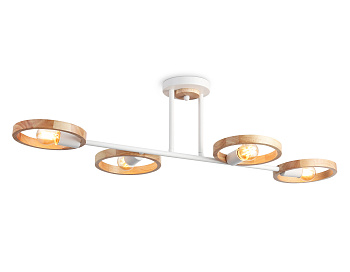 Подвесной светильник со сменной лампой TR8247/4 WH/LWD белый/светлое дерево E27/4 max 40W 840*360*220 Ambrella Light