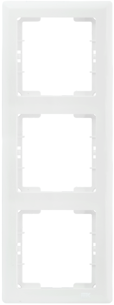 Рамка 3-местная вертикальная РВ-3-ББ BOLERO белый IEK