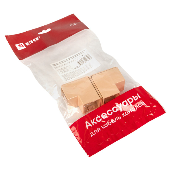 Поворот 90 гр, (25х25) (4 шт) светлое дерево EKF-Plast