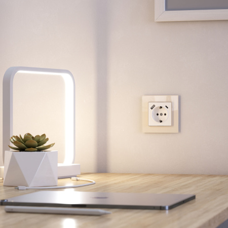 Favorit Рамка на 1 пост (молочный, стекло) Werkel