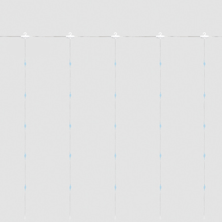 Светодиодная гирлянда Feron CL590 занавес 2*2м + 2м мультиколор USB, прозрачный шнур