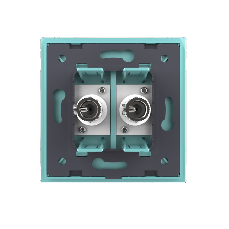 Розетка ТВ двойная Зеленая Livolo