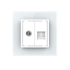 Розетка ТВ/ТЛФ Белая Livolo