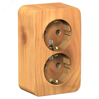 BLANCA Розетка ОУ 2 мест. с з/з, без шторок 16А ясень IP20 Schneider Electric