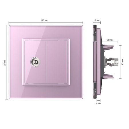 Розетка ТВ Розовая Livolo